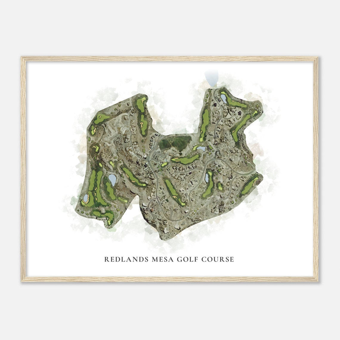 Redlands Mesa Golf Course Classic Detailed Watercolor Map Print