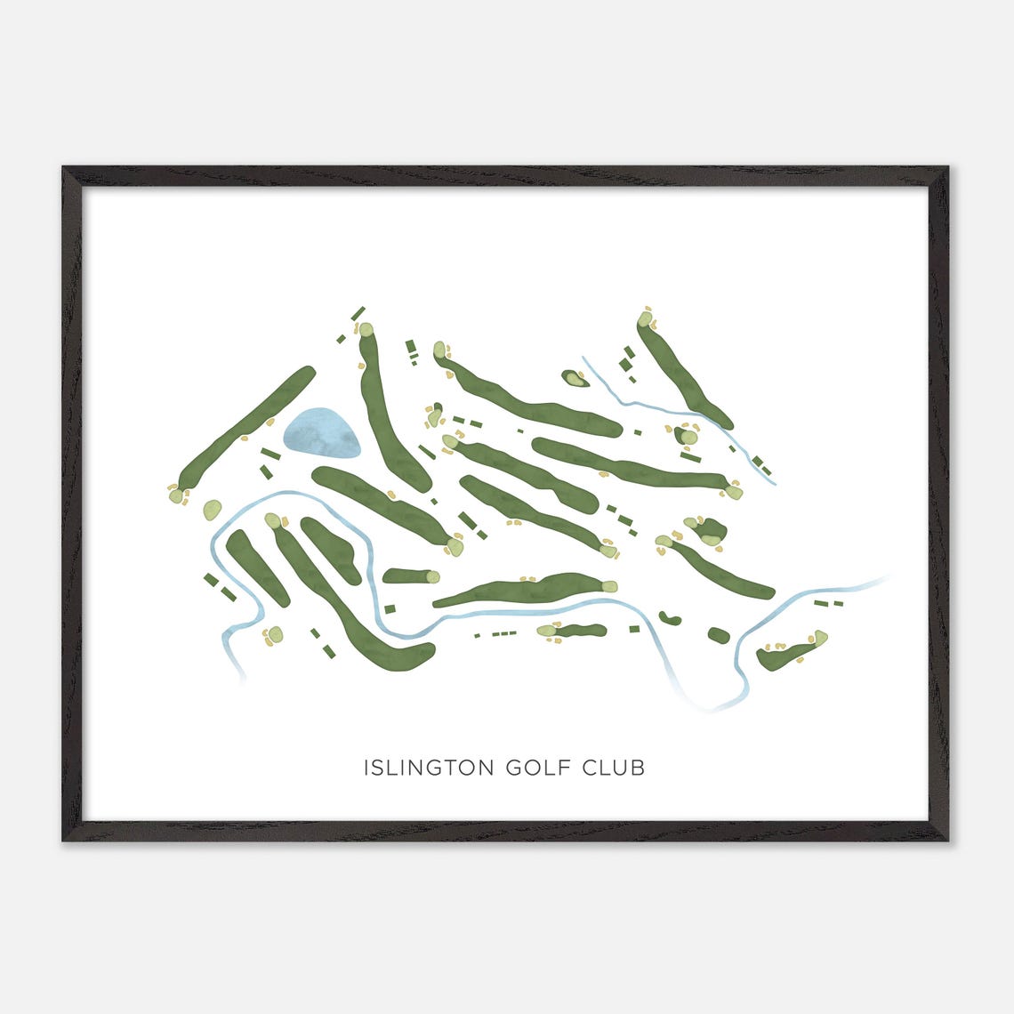 Islington Golf Club Toronto Modern Minimalist Watercolor Map Poster - Image 4