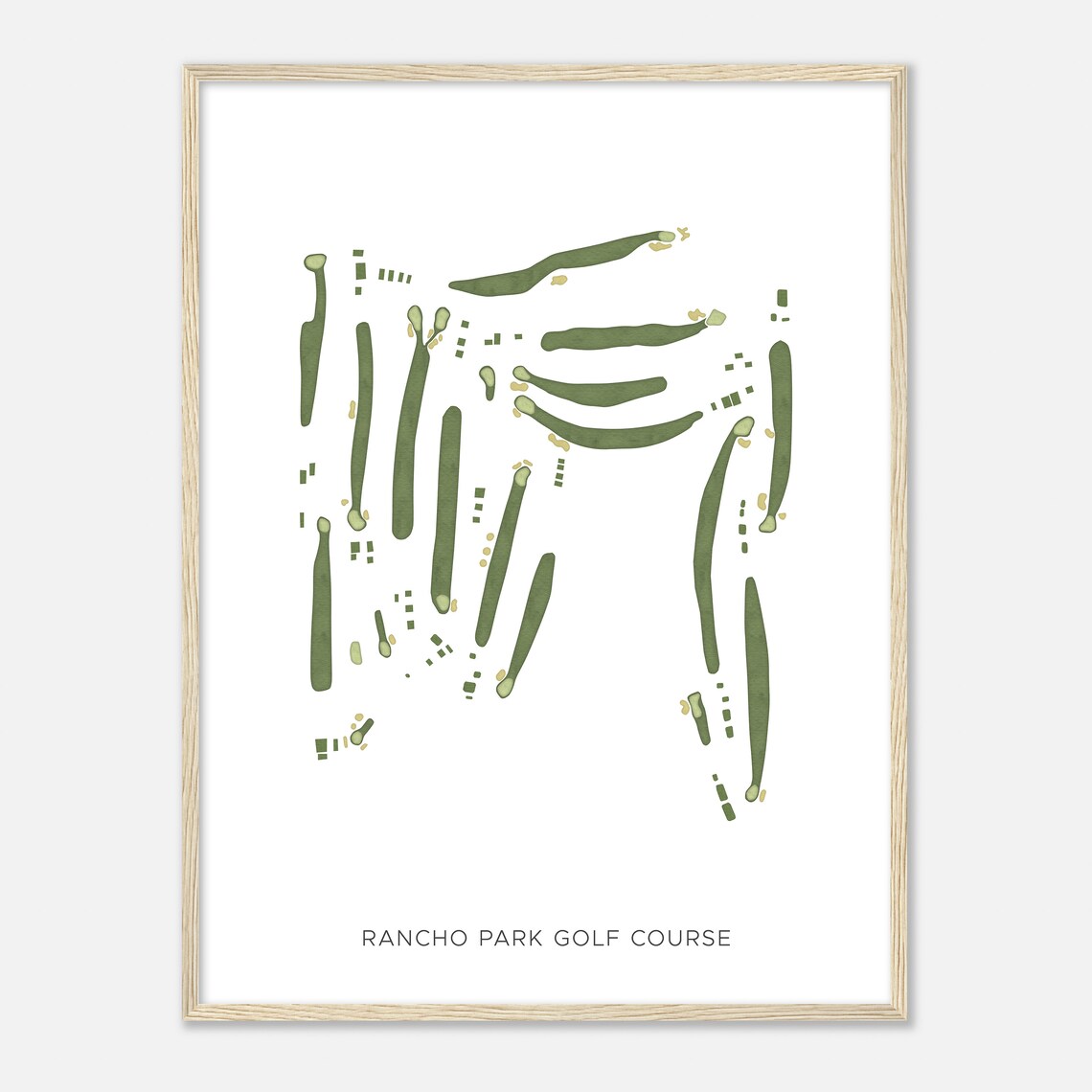 Rancho Park Golf Course California Modern Watercolor Map Golfer Gift Golf Wall Art Golf Poster Print Course Layout