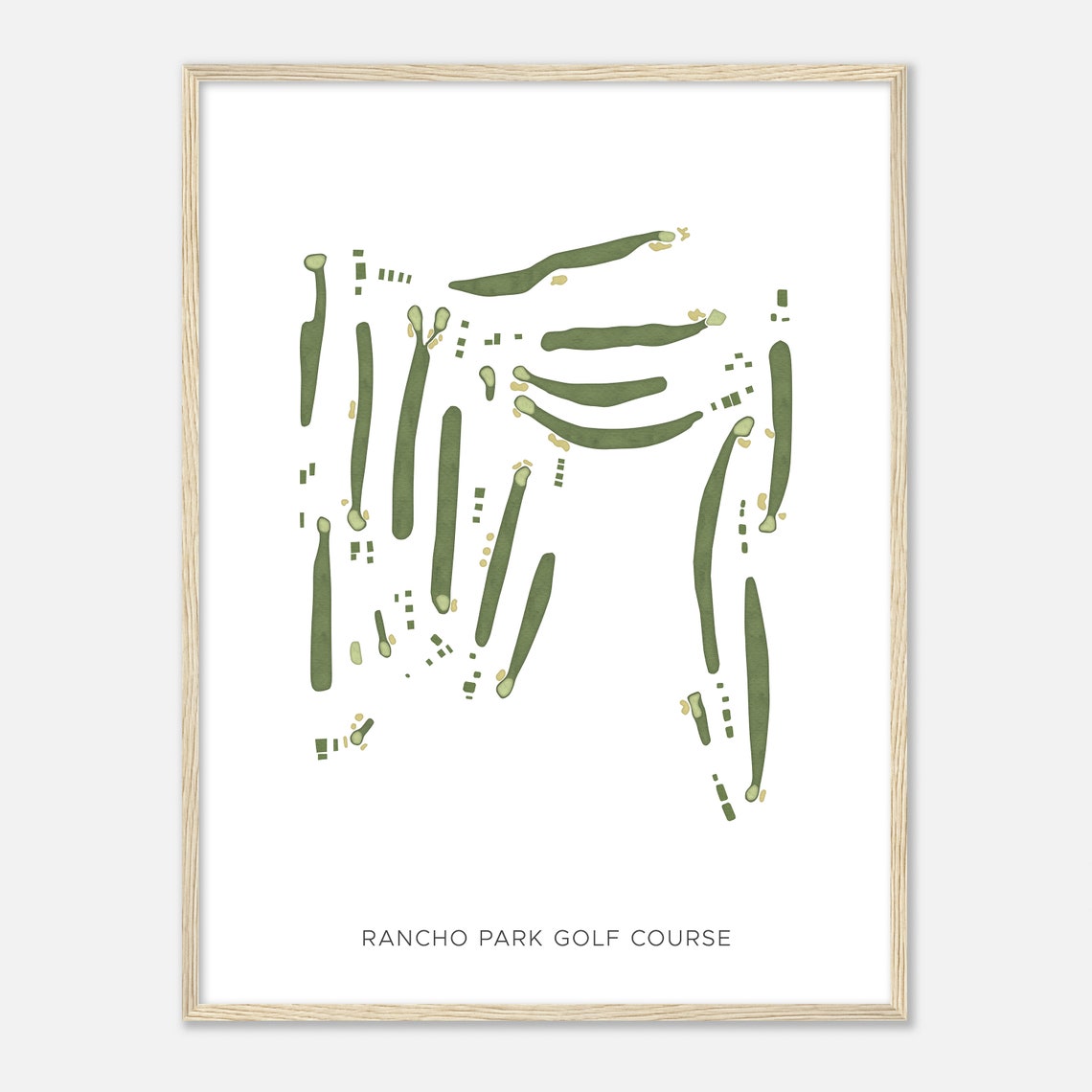 Rancho Park Golf Course Modern Watercolor Golf Course Map Poster