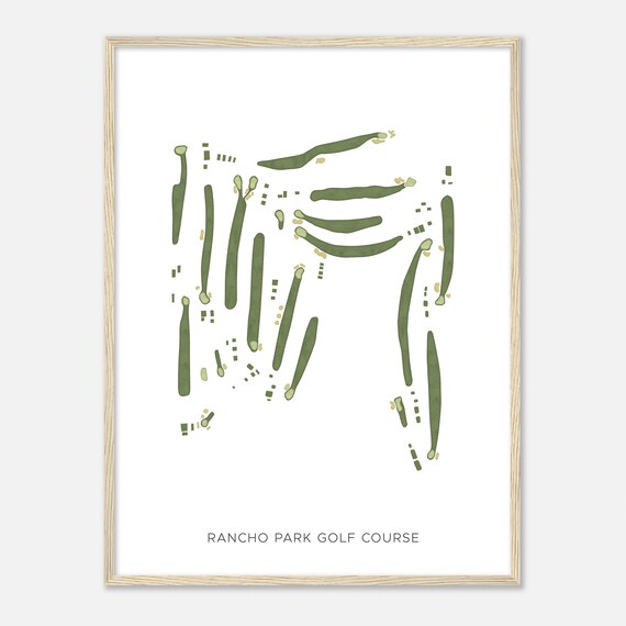 Rancho Park Golf Course California Modern Watercolor Map Golfer Gift Golf Wall Art Golf Poster Print Course Layout
