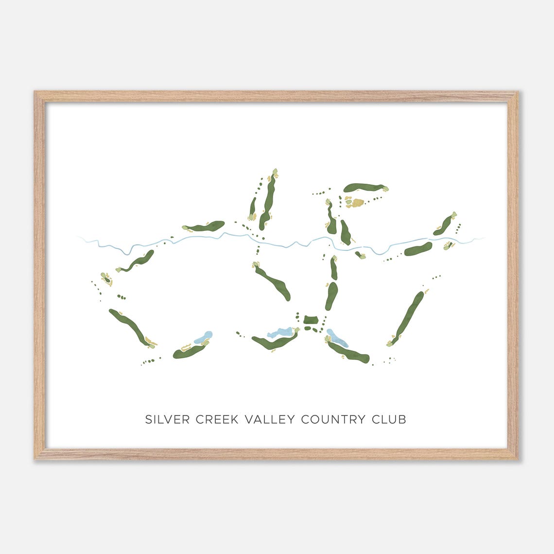 Silver Creek Valley Country Club Golf Course Map Minimalist Poster