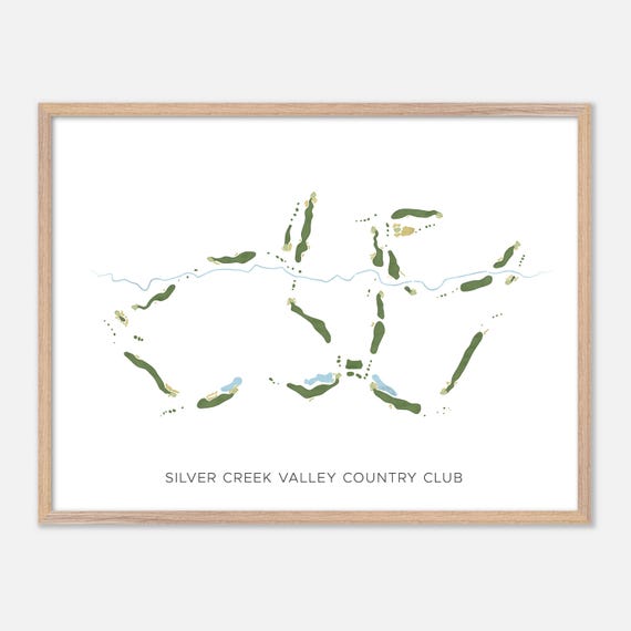 Silver Creek Valley Country Club In San Jose California Modern Watercolor Map Golfer Gift Golf Wall Art Golf Poster Print