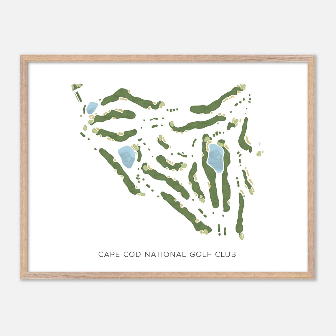 Cape Cod National Golf Club Minimalist Watercolor Course Map Poster