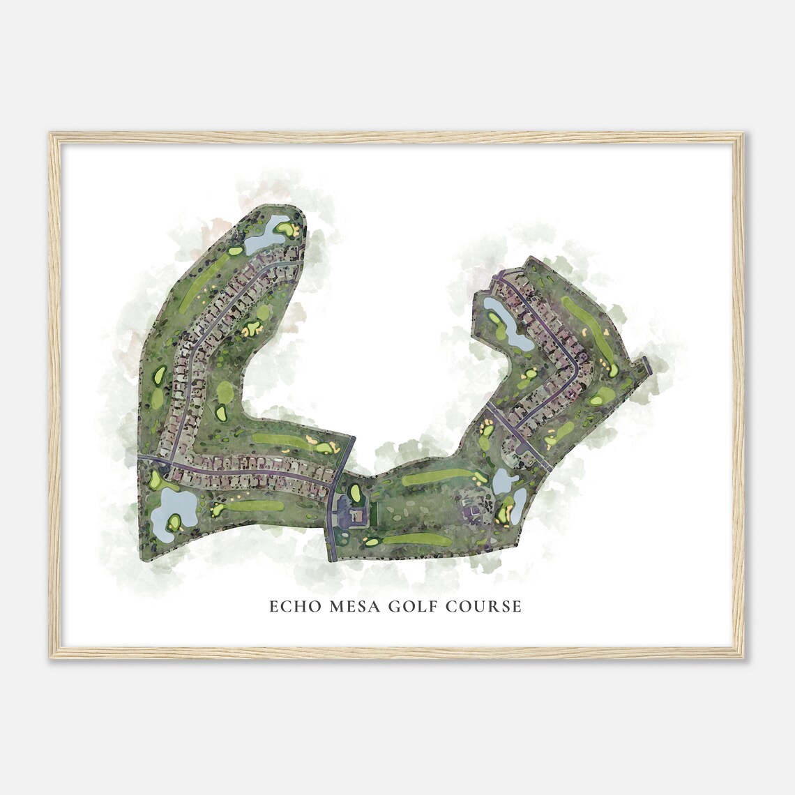 Echo Mesa Golf Course Arizona Classic Watercolor Map Golfer Gift Golf Wall Art Golf Poster Print Course Layout - Image 2