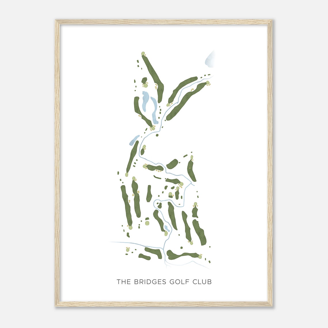The Bridges Golf Club Modern Watercolor Course Map Gift Print - Image 2