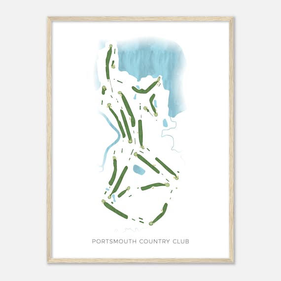 Portsmouth Country Club New Hampshire Modern Watercolor Map Golfer Gift Golf Wall Art Golf Poster Print Course Layout