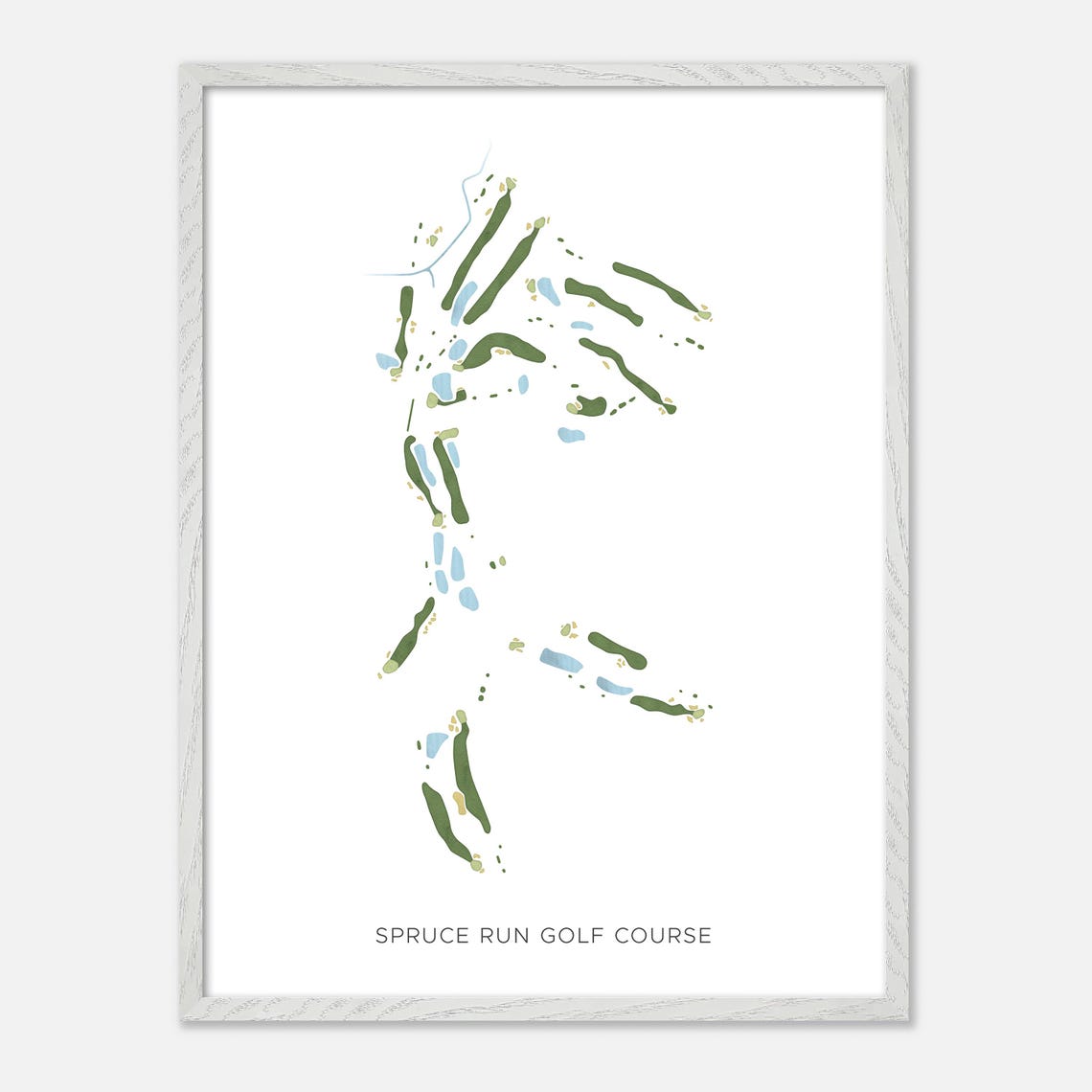 Spruce Run Golf Course Minimal Watercolor Fairway Map Poster - Image 2