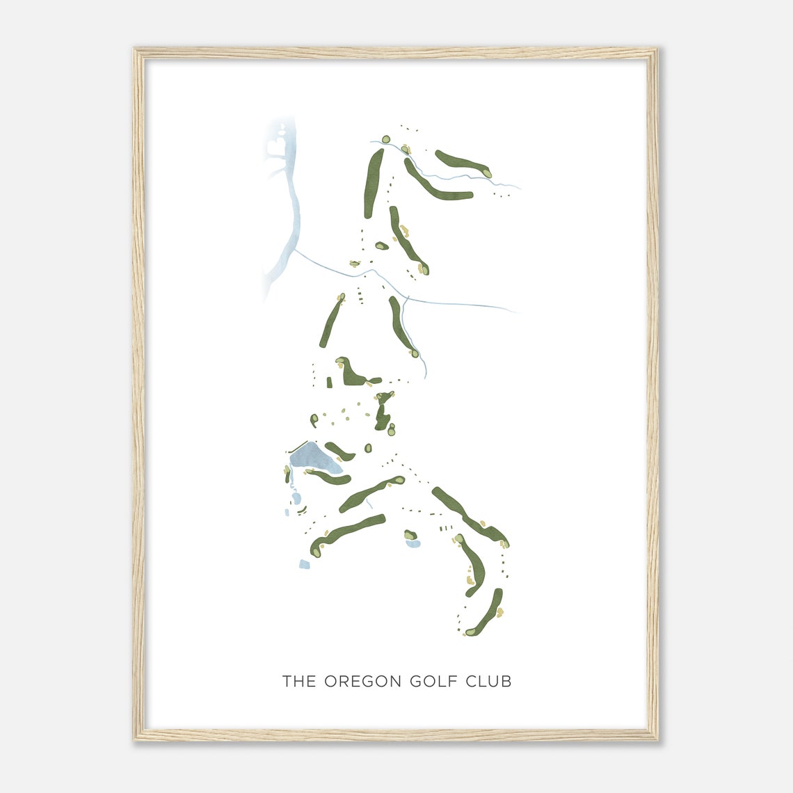 Oregon Golf Club Minimalist Course Map Fairway Art Sports Poster