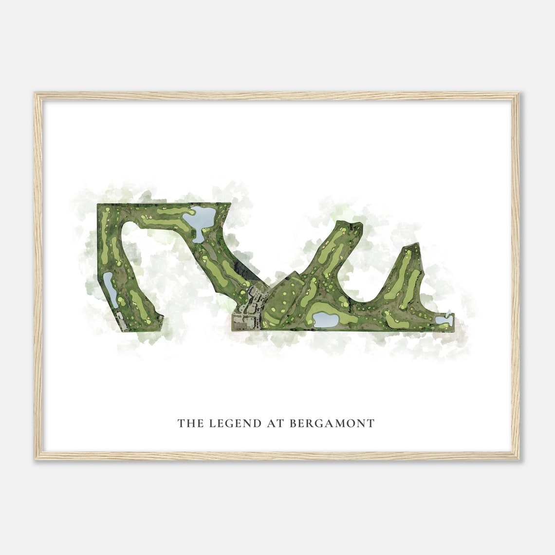 The Legend At Bergamont Watercolor Aerial Golf Map Art Poster