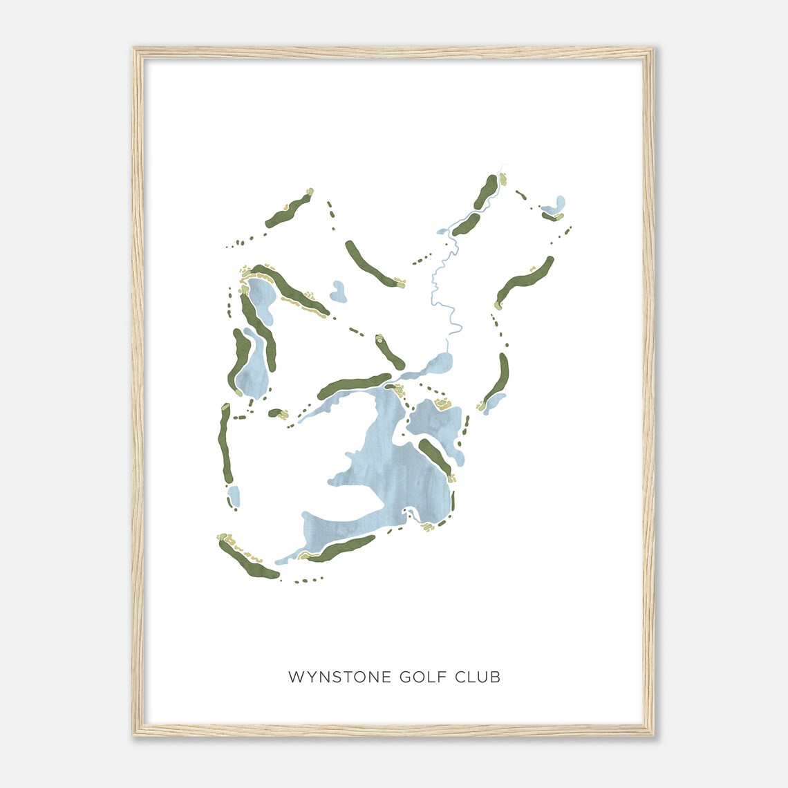 Wynstone Golf Club Illinois Modern Watercolor Map Golfer Gift Golf Wall Art Golf Poster Print Course Layout - Image 2