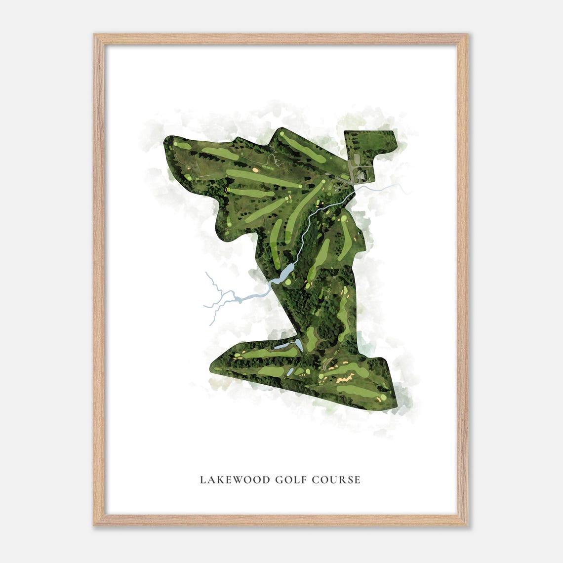 Lakewood Golf Course Madison Maine Classic Watercolor Map Poster - Image 2