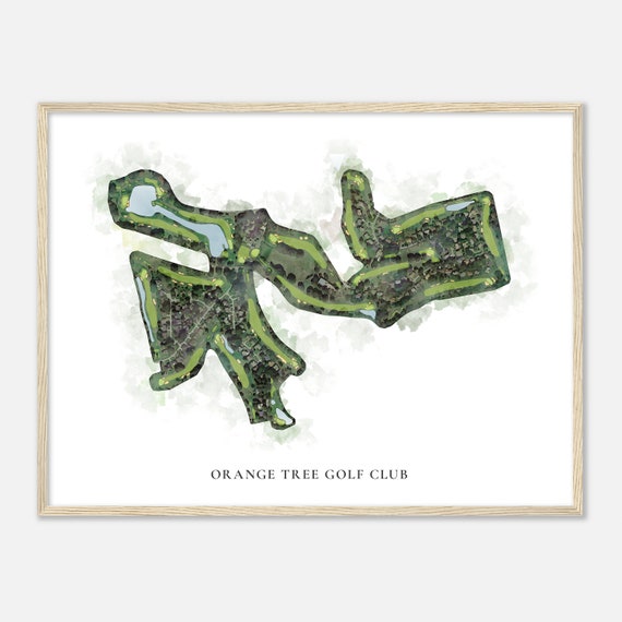 Orange Tree Golf Club Florida Classic Watercolor Map Golfer Gift Golf Wall Art Golf Poster Print Course Layout