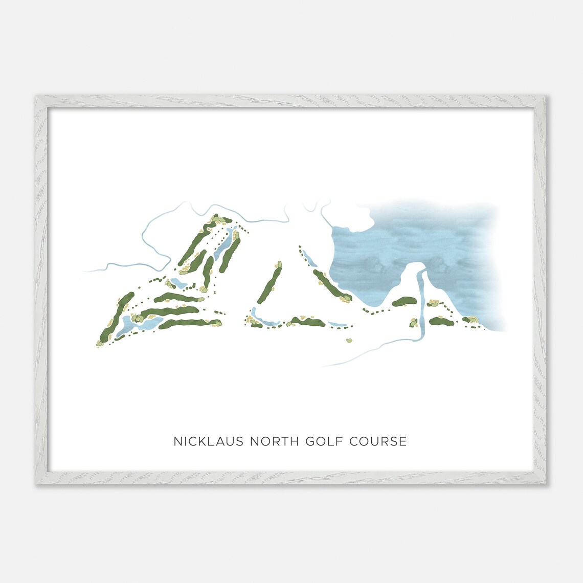 Nicklaus North Golf Course Canada Minimalist Watercolor Golf Map Poster - Image 3