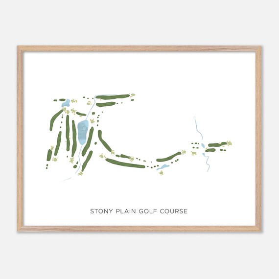 Stony Plain Golf Course Stony Plain Canada Modern Watercolor Course Map Poster