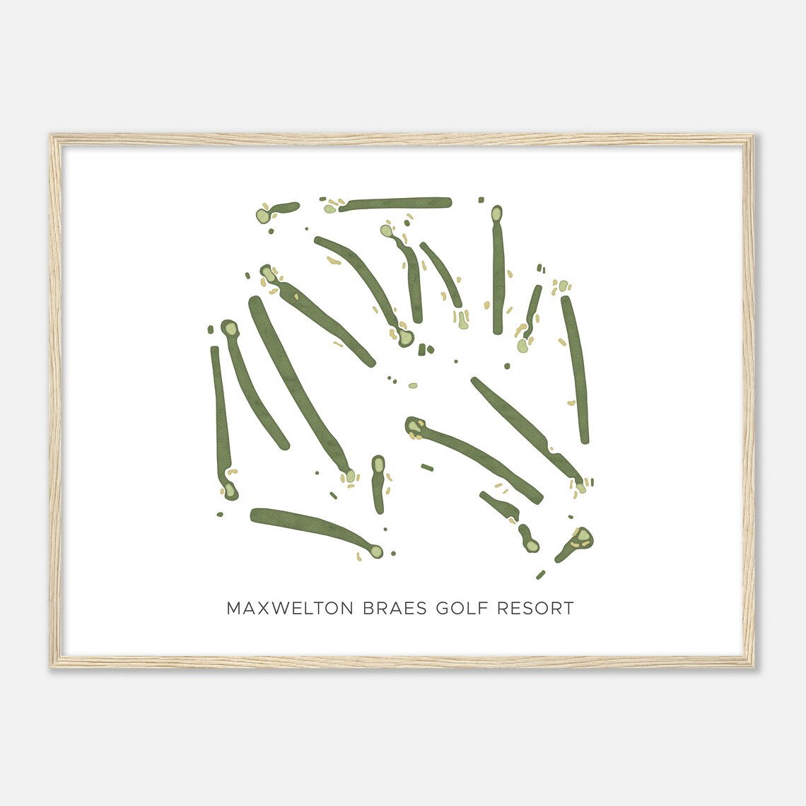 Maxwelton Braes Golf Resort Modern Watercolor Course Map Art Poster