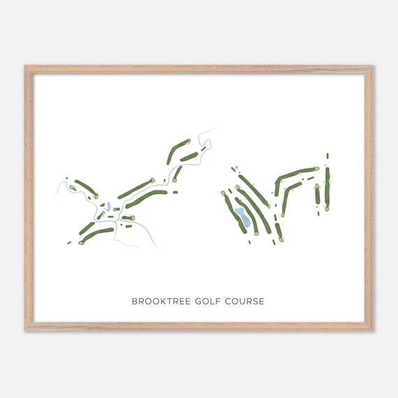 Brooktree Golf Course Modern Minimalist Course Map Art Poster