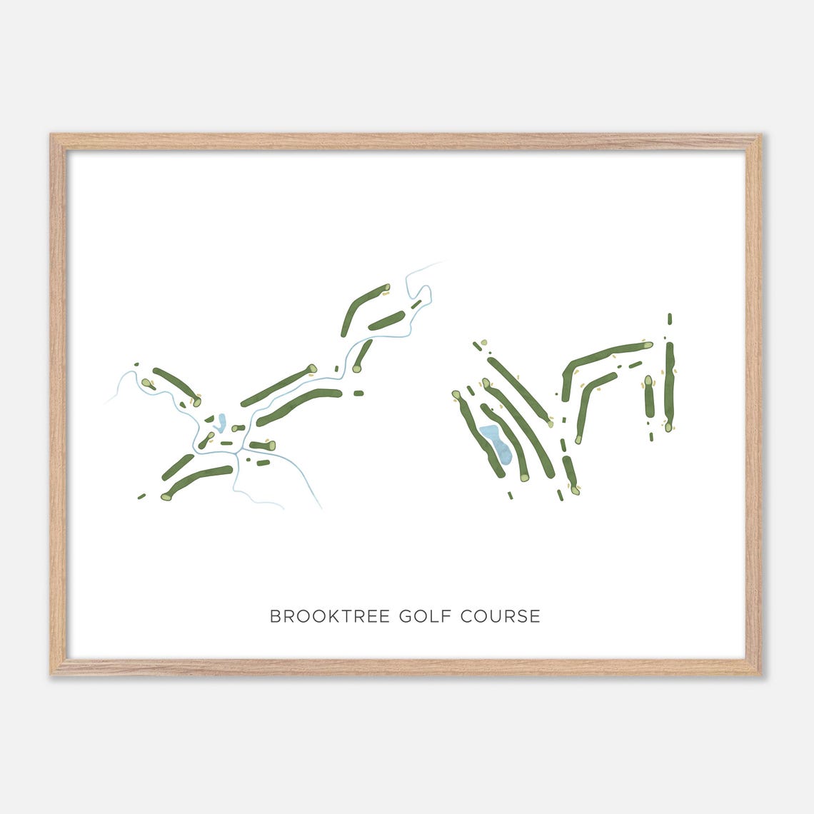 Brooktree Golf Course Modern Minimalist Course Map Art Poster