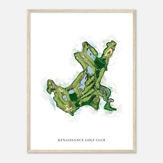 Renaissance Golf Club Massachusetts Classic Watercolor Map Golfer Gift Golf Wall Art Golf Poster Print Course Layout