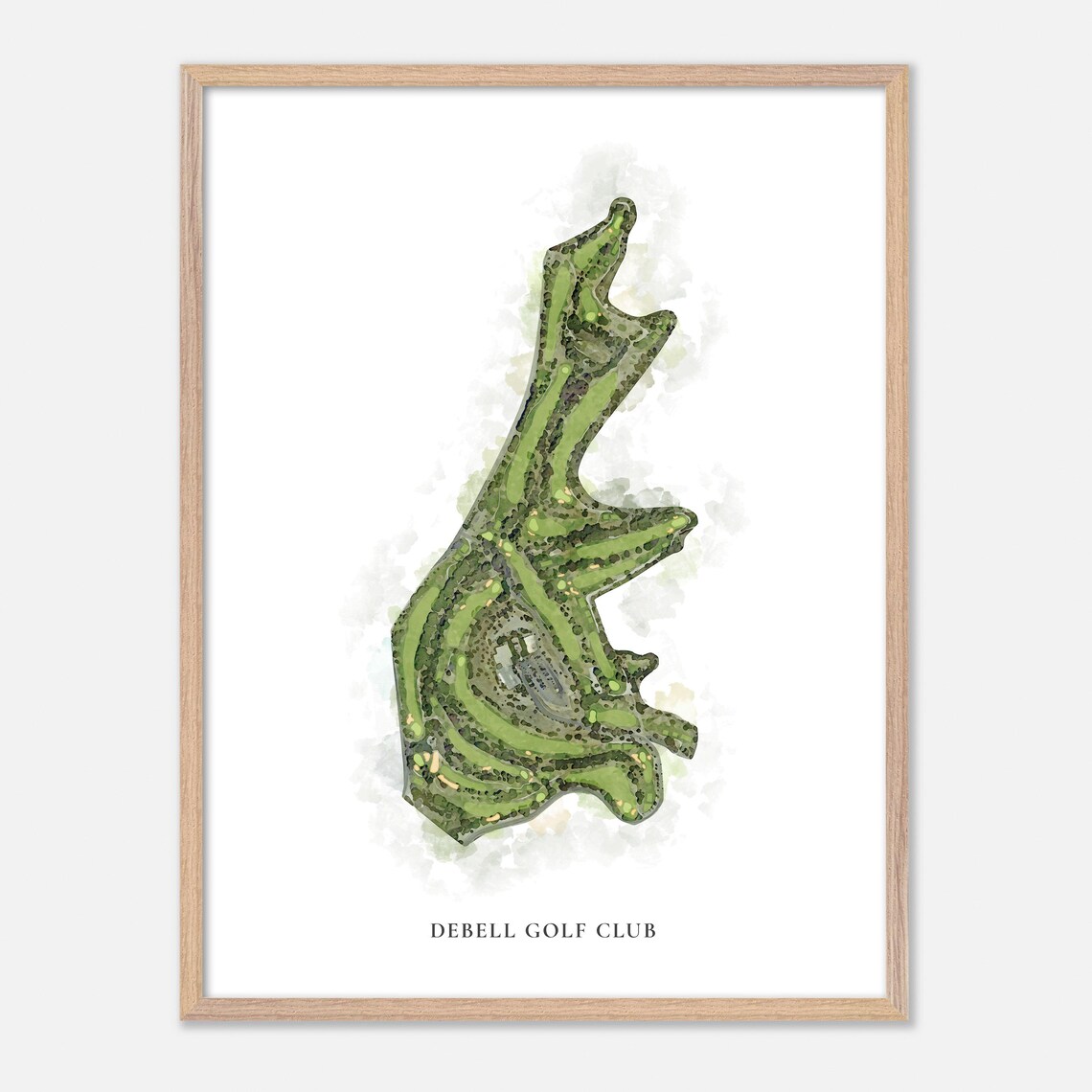 Debell Golf Club California Watercolor Aerial Map Golfer Gift Poster - Image 2