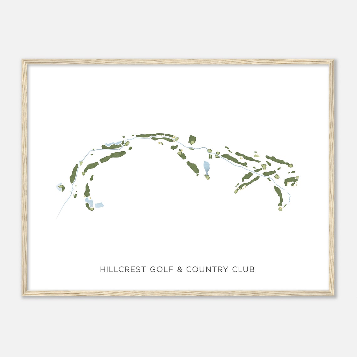 Hillcrest Golf And Country Club Map Golfer Gift Modern Print - Image 2