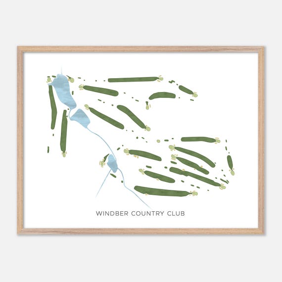 Windber Country Club In Salix Pennsylvania Modern Watercolor Map Golfer Gift Golf Wall Art Golf Poster Print Course Layout