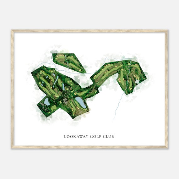 Lookaway Golf Club Pennsylvania Classic Watercolor Map Golfer Gift Golf Wall Art Golf Poster Print Course Layout