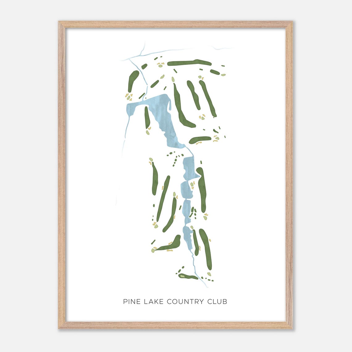 Pine Lake Country Club Modern Fairway Golf Course Map Poster - Image 2