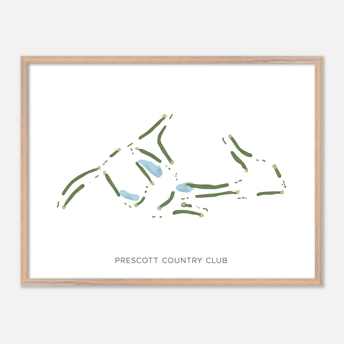 Prescott Country Club Dewey Arizona Modern Watercolor Map Poster
