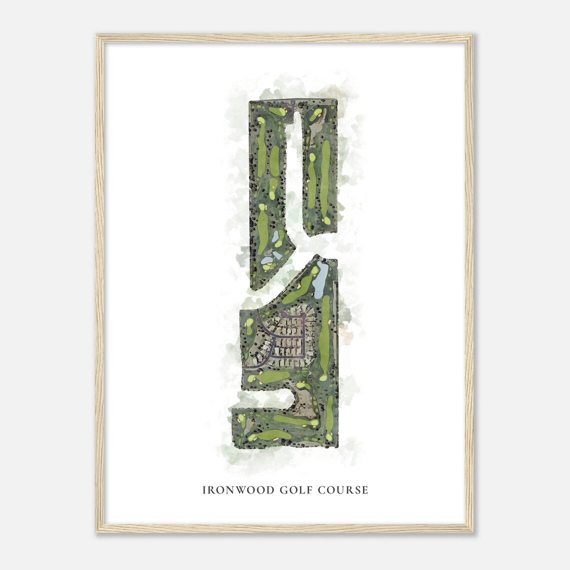 Ironwood Golf Course Arizona Classic Watercolor Map Golfer Gift Golf Wall Art Golf Poster Print Course Layout - Image 2