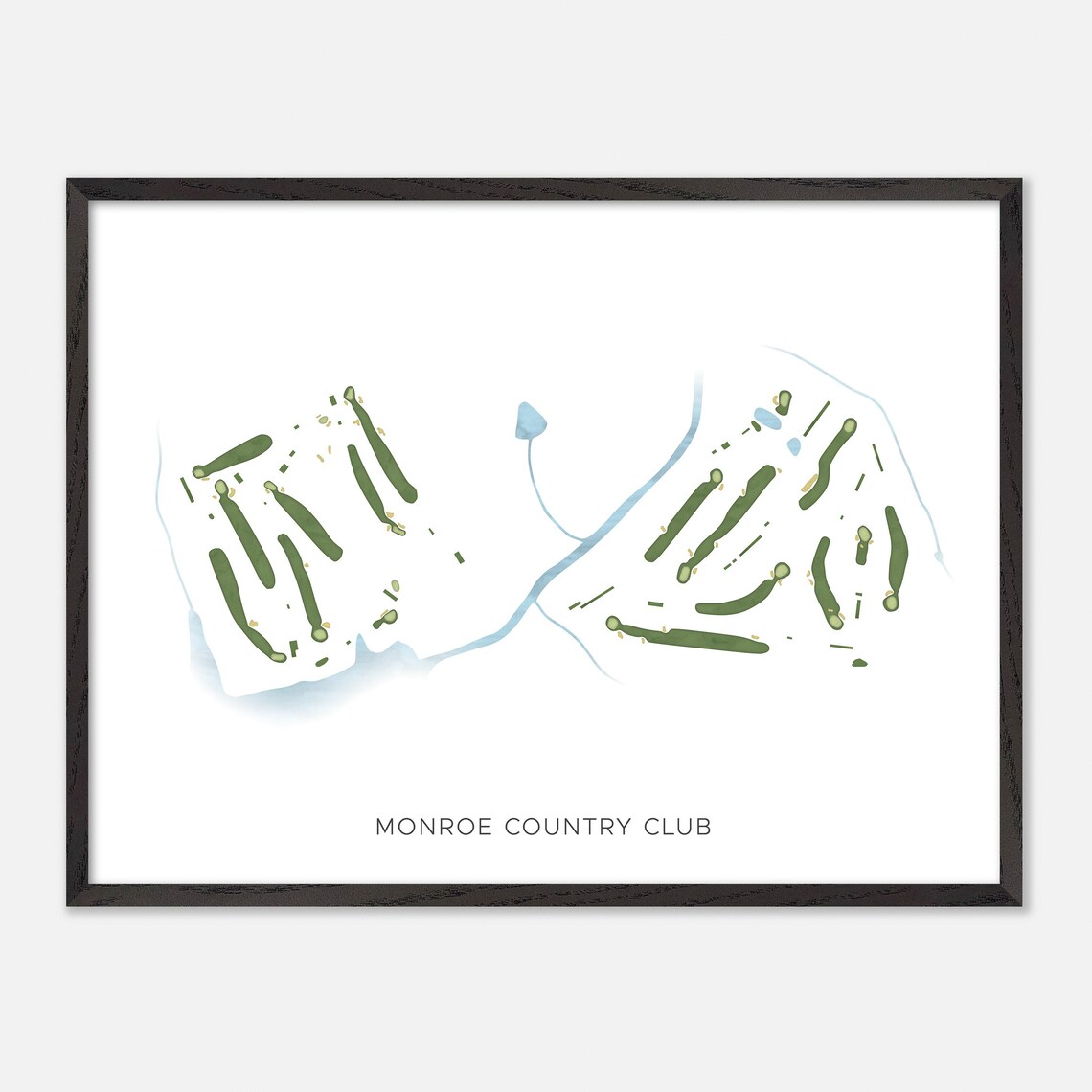 Monroe Country Club Minimalist Watercolor Creekside Map Poster - Image 5