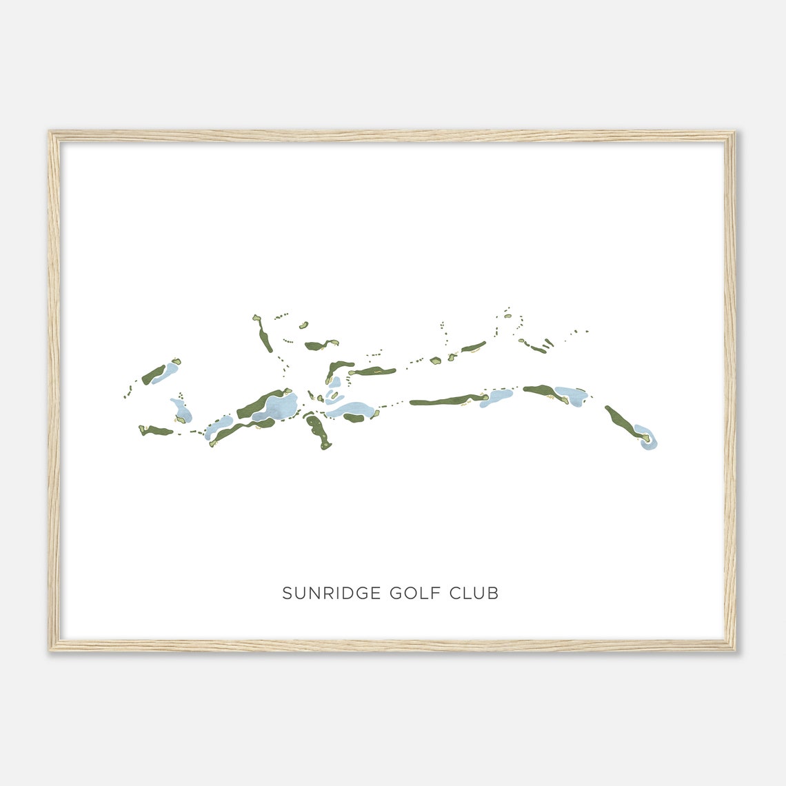 Sunridge Golf Club Nevada Modern Minimalist Watercolor Map Poster - Image 2