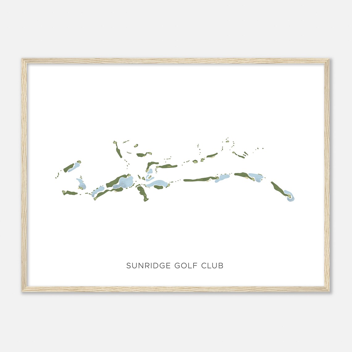 Sunridge Golf Club Nevada Modern Watercolor Map Golfer Gift Golf Wall Art Golf Poster Print Course Layout - Image 2