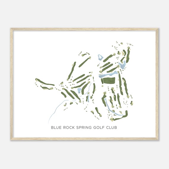 Blue Rock Spring Golf Club California Modern Watercolor Map Golfer Gift Golf Wall Art Golf Poster Print Course Layout