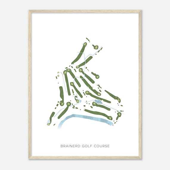 Brainerd Golf Course Modern Watercolor Golf Course Map Art Poster
