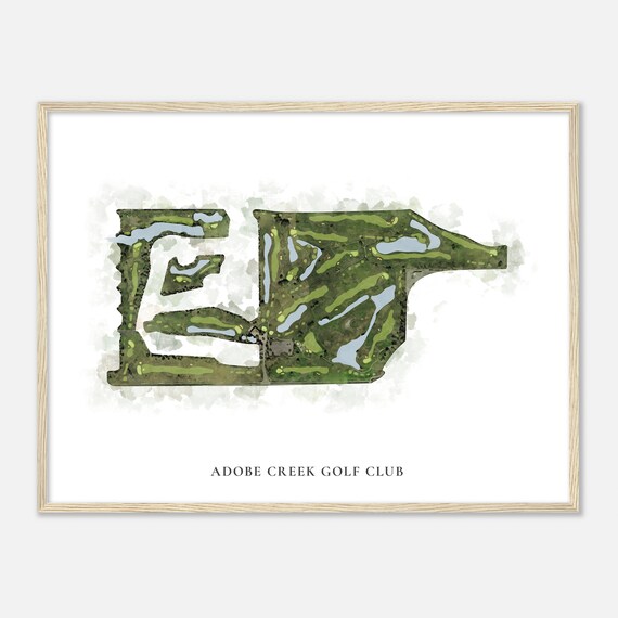 Adobe Creek Golf Club California Classic Watercolor Map Golfer Gift Golf Wall Art Golf Poster Print Course Layout
