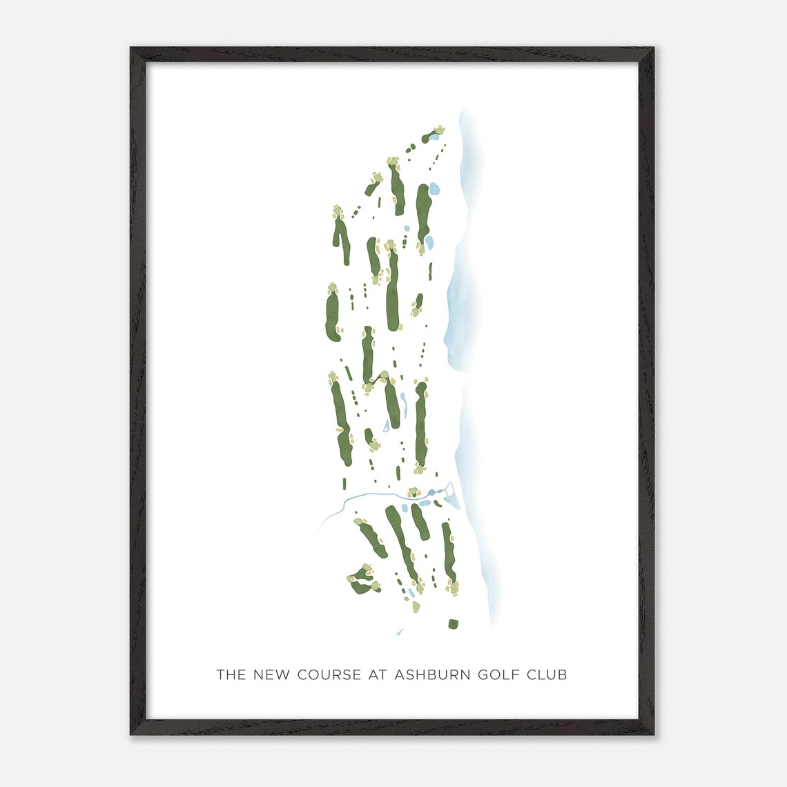 The New Course at Ashburn Golf Club Fall River Canada Modern Watercolor Map Poster - Image 2