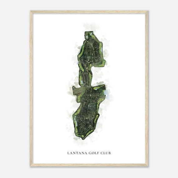 Lantana Golf Club Texas Classic Watercolor Map Golfer Gift Golf Wall Art Golf Poster Print Course Layout