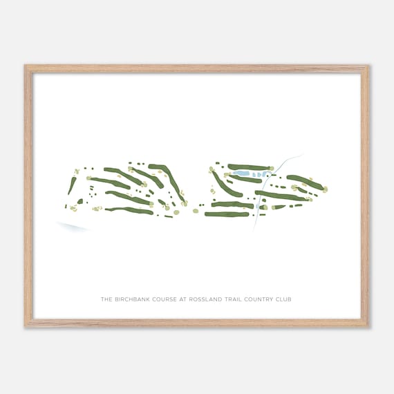 Birchbank Course at Rossland Trail Modern Watercolor Map Poster