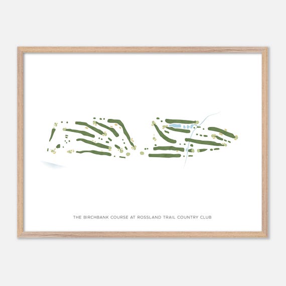 The Birchbank Course At Rossland Trail Country Club In Canada Modern Watercolor Map Golfer Gift Golf Wall Art Golf Poster Print