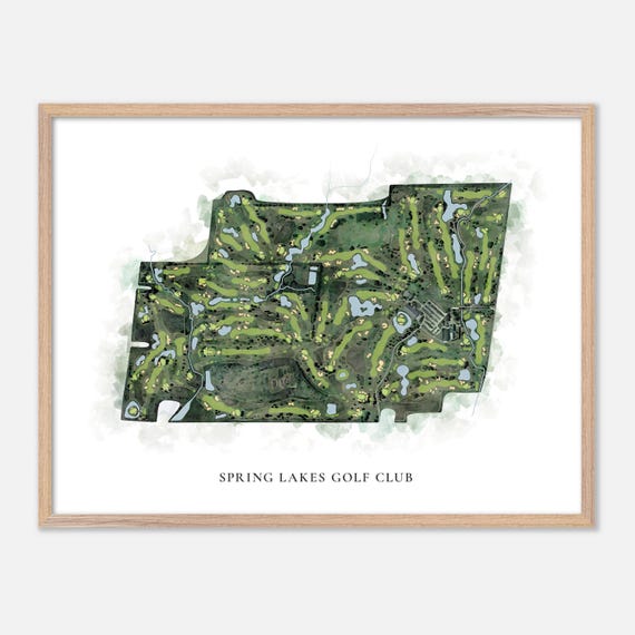 Spring Lakes Golf Club In Whitchurch Stouffville Canada Classic Watercolor Map Golfer Gift Golf Wall Art Golf Poster Print