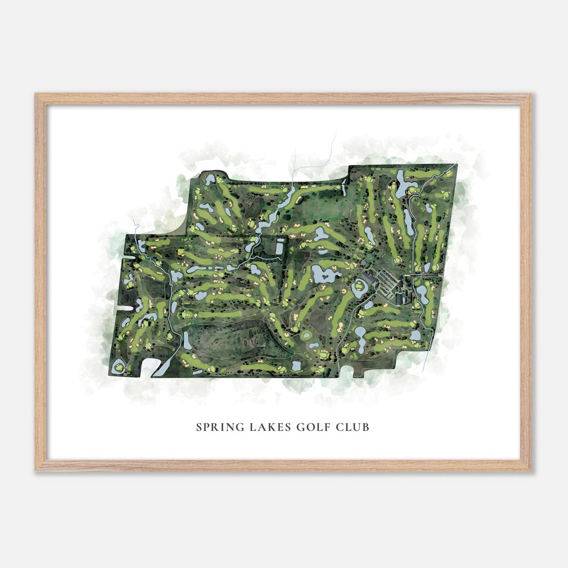 Spring Lakes Golf Club Canada Classic Watercolor Golf Map Poster