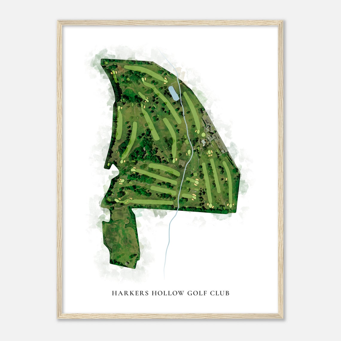 Harkers Hollow Golf Club New Jersey Classic Watercolor Golf Map Poster - Image 2