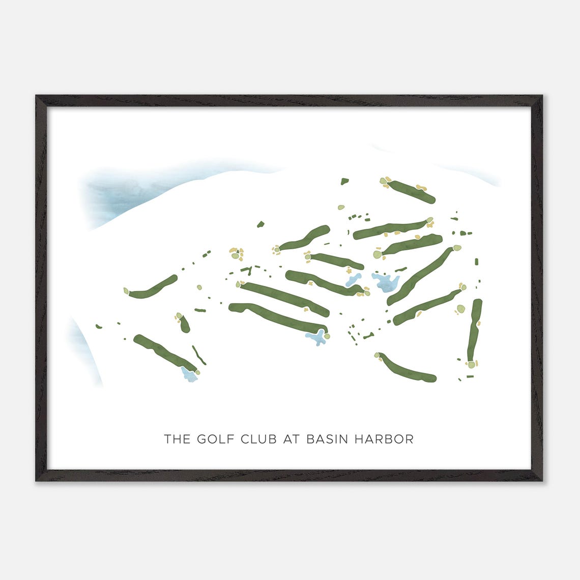 Golf Club at Basin Harbor Watercolor Fairway Map Lakeview Poster - Image 5