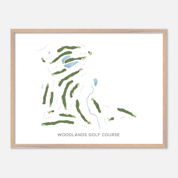 Woodlands Golf Course In Milford Mill Maryland Modern Watercolor Map Golfer Gift Golf Wall Art Golf Poster Print Course Layout