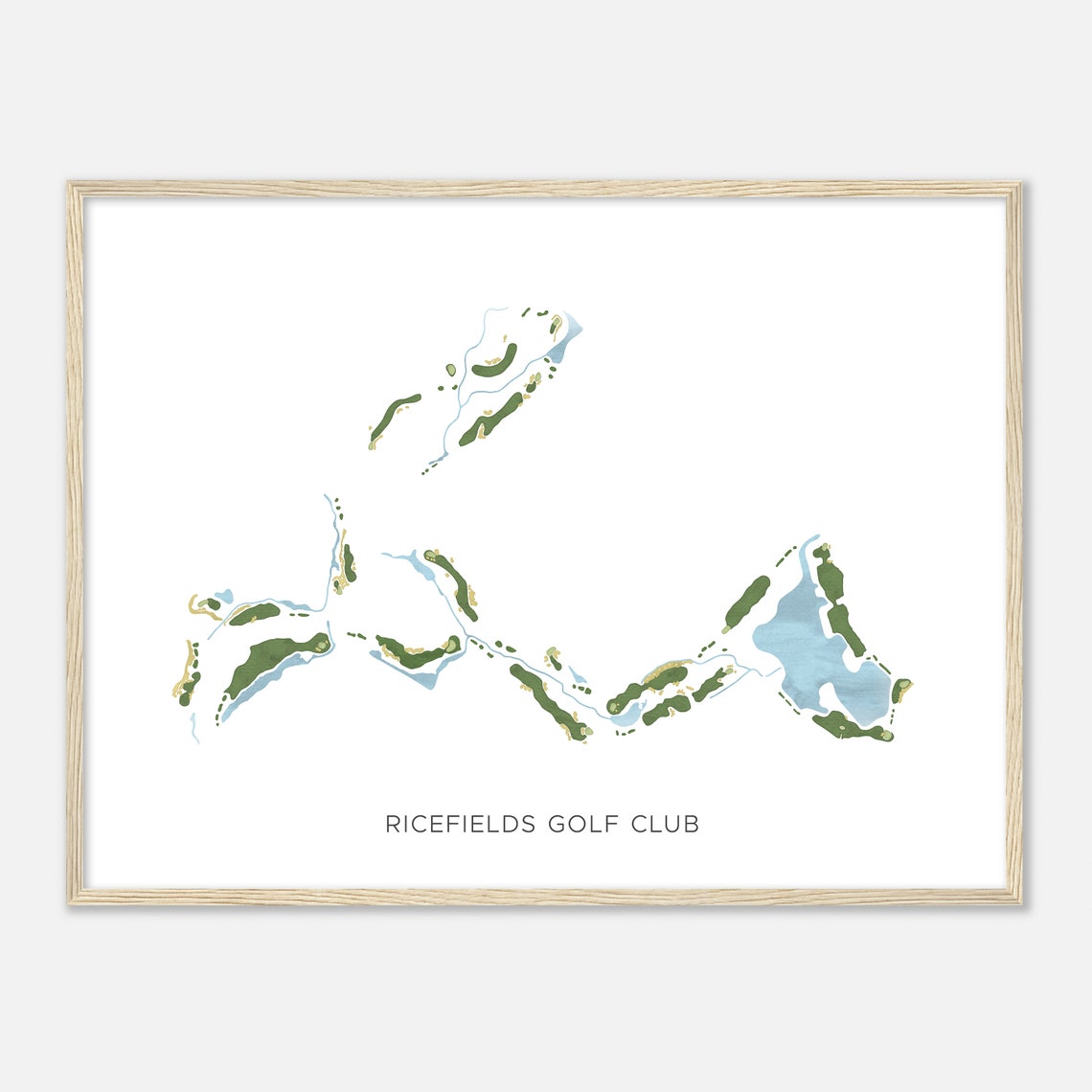 Ricefields Golf Club Georgia Modern Minimalist Watercolor Poster - Image 2