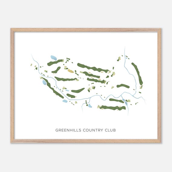 Greenhills Country Club In London Canada Modern Watercolor Map Golfer Gift Golf Wall Art Golf Poster Print Course Layout