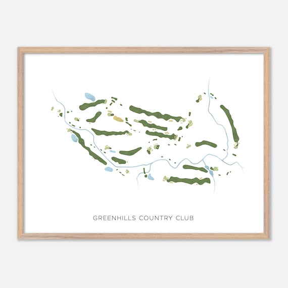 Greenhills Country Club London Canada Modern Watercolor Course Map Poster