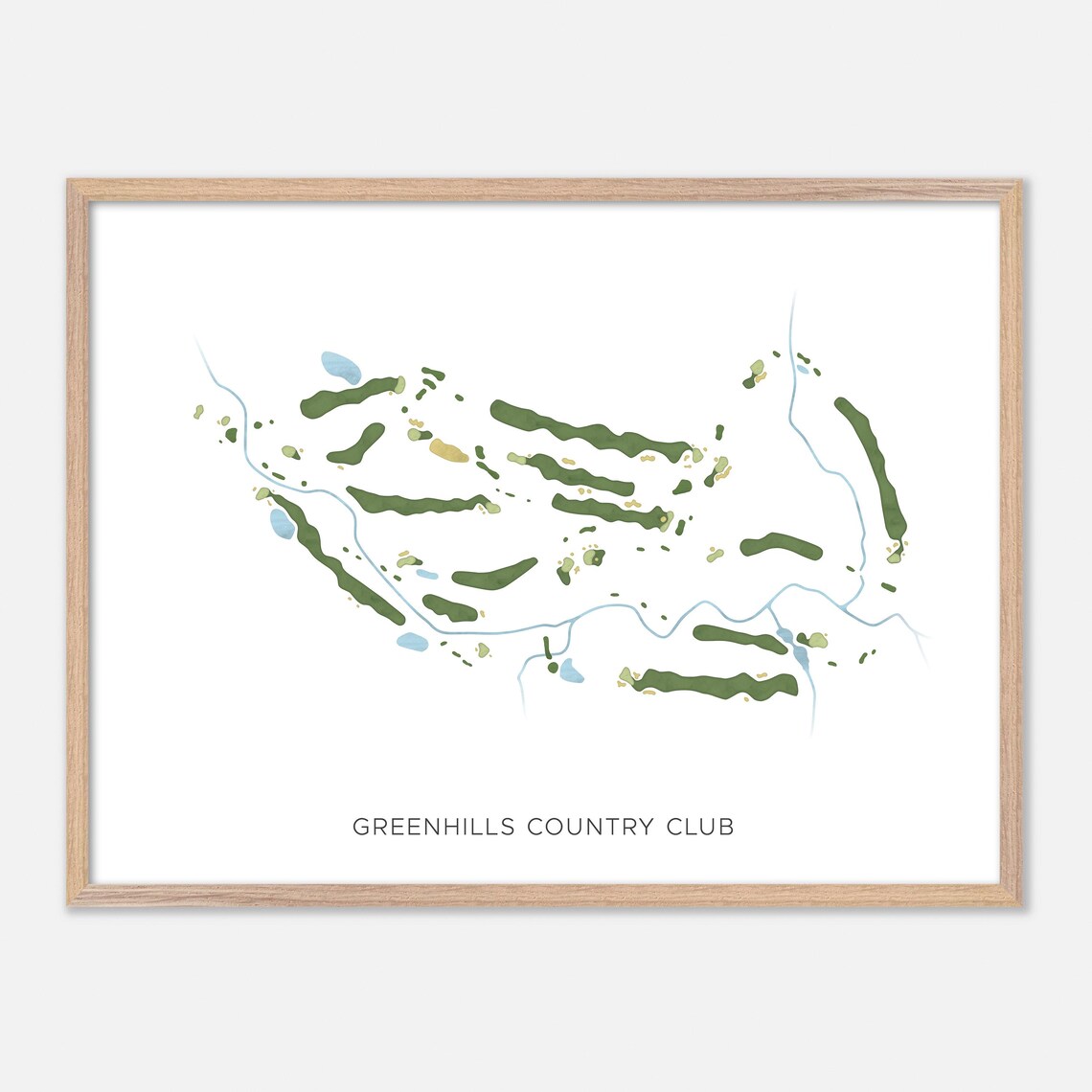 Greenhills Country Club London Canada Modern Watercolor Course Map Poster