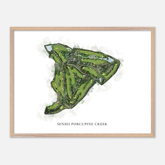 Sensei Porcupine Creek Rancho Mirage Classic Watercolor Map Golf Poster